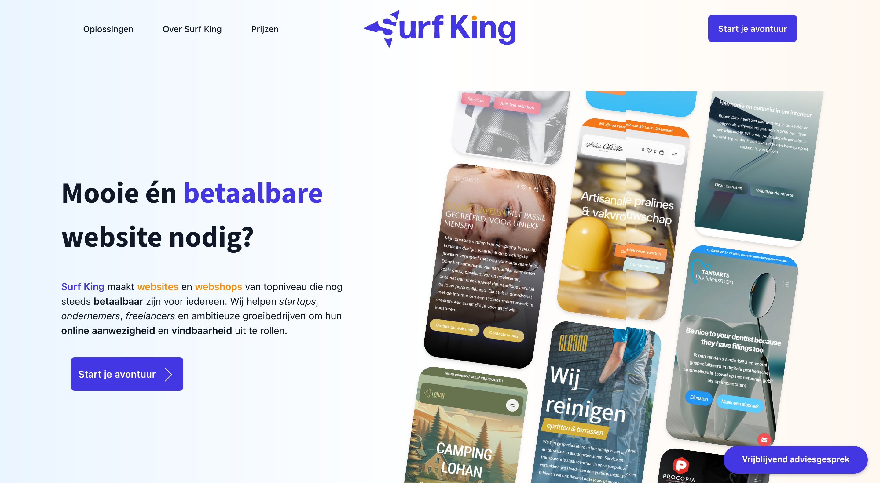 Surf King website